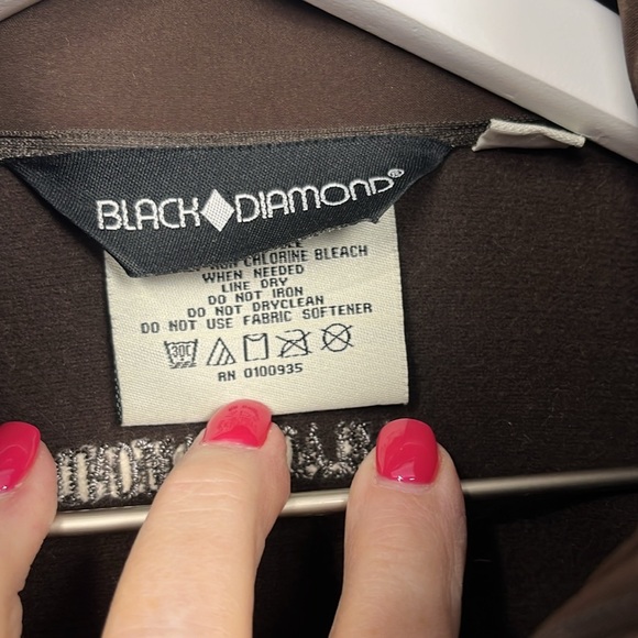 Black Diamond Aspen Ski Jacket S Chocolate Brown Full Zip Pockets Mock Neck EUC - Picture 4 of 16